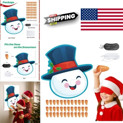 Pin La Nariz En El Muñeco de Nieve Juego Grande Fiesta de Navidad Divertido Con 32 Pegatinas Foto 1 de 4