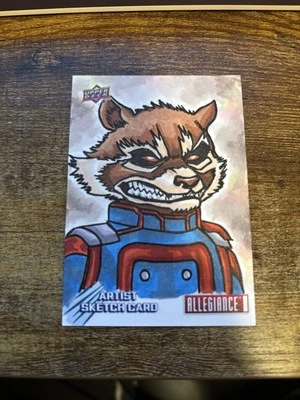 2023 UDC ARTIST SKETCH CARD. Marvel Allegiance: Secret Wars. 1 Of 1 Rocket - Image 1 of 2