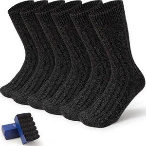 6 Pairs Warm Socks for Men Thick Winter Socks Thermal Wool Soft Hiking Crew S... - Picture 1 of 6