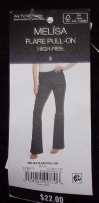 NWT $22 SOFIA VERGARA WOMENS SIZE 2 BLACK MELISA FLARE HIGH RISE PULL ON JEANS - Image 1 of 4