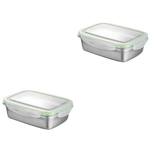 Contenedor de comida crujiente de acero inoxidable de 2 piezas cajas aisladas - Imagen 1 de 12