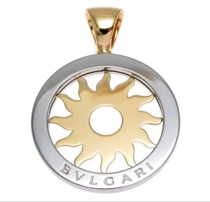 Colgante Bvlgari Tondo Sol Oro Amarillo 18K Acero Inoxidable Auténtico Colgante Superior - Imagen 1 de 13