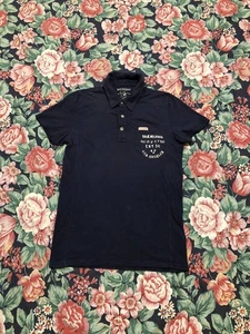 True Religion Shirt Adult Small Blue Polo WMNS Unisex Mens S Made in USA Faded - Picture 1 of 17