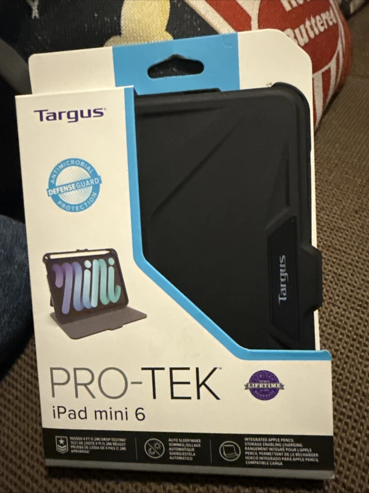 New Targus Pro-Tek For IPad Mini 6 Case Black THZ911US Antimicrobial Protection - Image 1 of 1