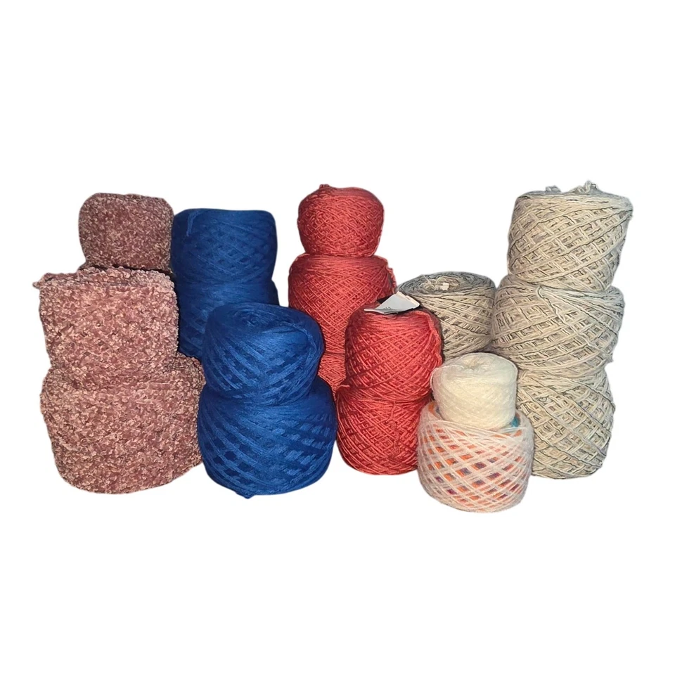 Yarn cake lot used/ recycled -cotton/polyester/ wool/ acrylic/ mohair blends  - Image 1 of 4