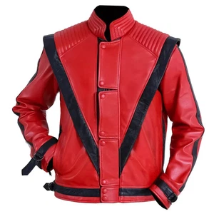 Michael Jackson Thriller Herren Echt Rot Lederjacke - Bild 1 von 5