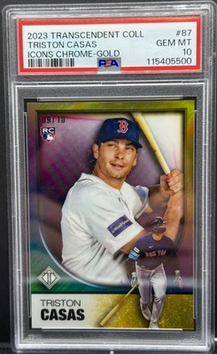 2023 Topps Transcendent Triston Casas Icons Gold Ref /10 PSA 10 Bos Red Sox RC - Image 1 of 2