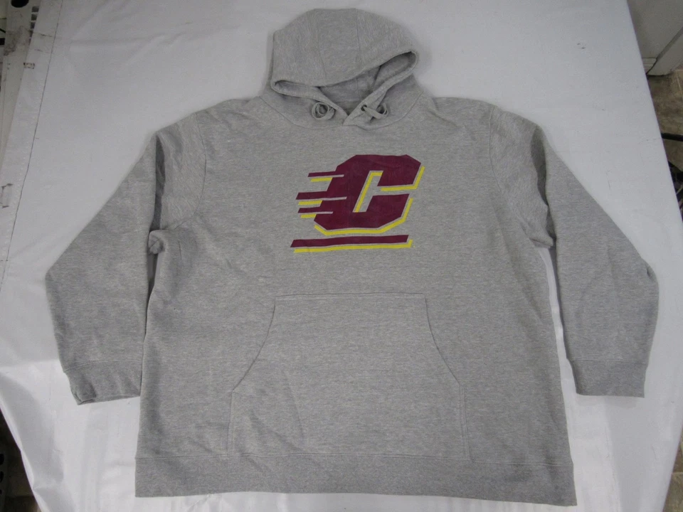 New Central Michigan Chippewas Mens Size 4XL 4XLarge Gray Hoodie - Image 1 of 3