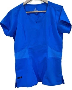 Jockey Womens Medical Scrub Top V-Neck Blue Black Side Pockets Size S - Picture 1 of 3