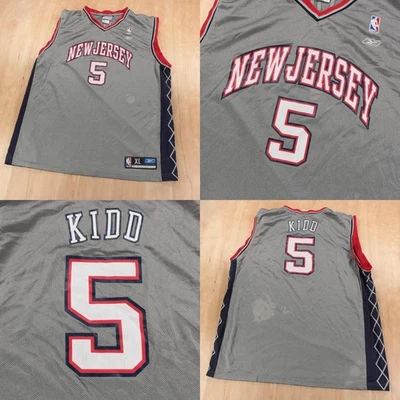 Camiseta de baloncesto REEBOK New Jersey Nets Jason Kidd #5 NBA etiqueta XL de colección años 90 y2k Foto 1 de 4