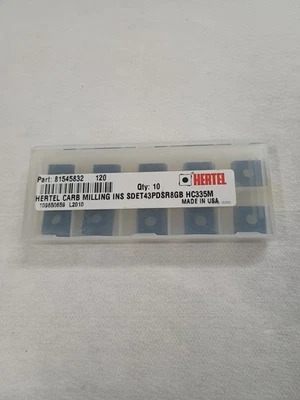Lathe Carbide Inserts SDET43PDSR8GB HC335M Hertel Milling Insert 10 pcs  USA Foto 1 de 4