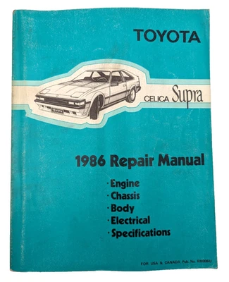 1986 Toyota Celica Supra Hatchback Shop Service Repair Manual 2.8L 3.0L - Image 1 of 4
