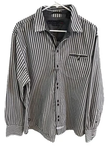 Designs Inspired By The Art Of John Lennon English Laundry Shirt Mens XXL Stripe - Picture 1 of 20