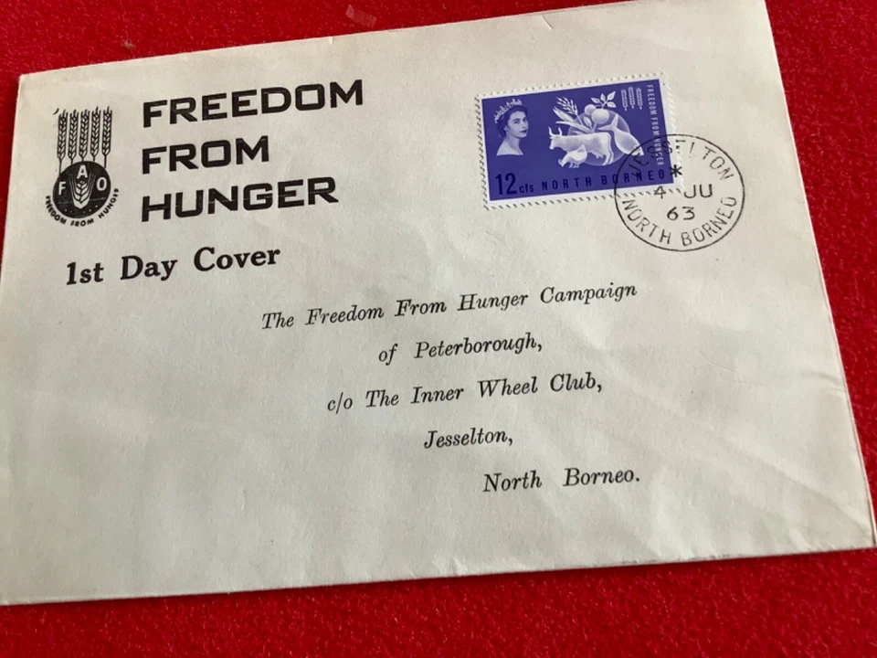 1963 - North Borneo - Freedom From Hunger First Day Cover Rare - Image 1 of 4