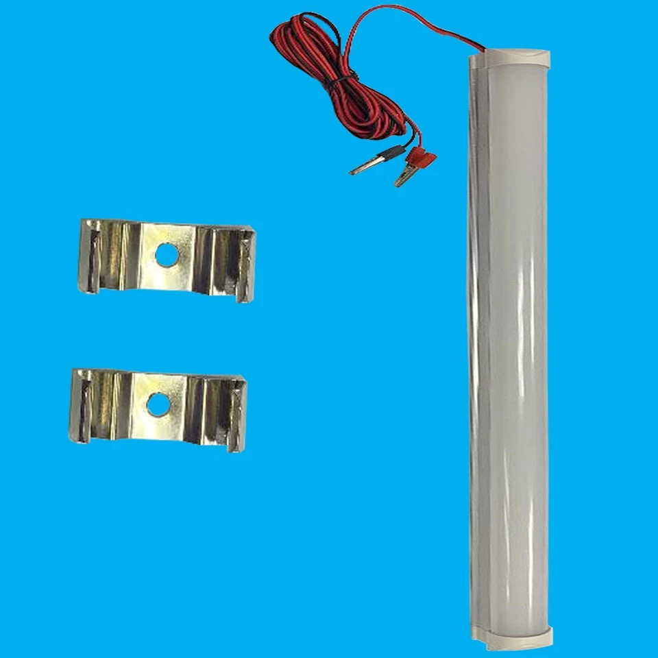 10W LED DC 12V Emergency T8 Tube StripLight Bulb 3m Cables & Crocodile Clips - Image 1 of 4
