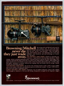 1983 Vintage Browning Rods And Mitchell Reels 2 Page Print Ad #2 - Picture 1 of 2