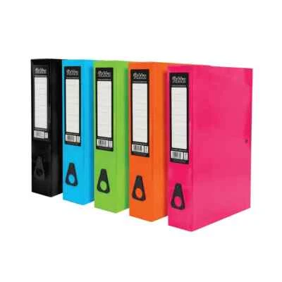 PUKKA PAD Pukka Brights Assorted Box Files Foolscap Size Pack of 10 Office Filing Storage