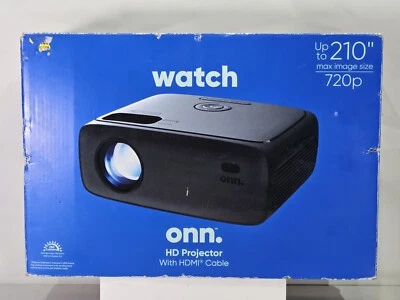 ONN   ((((  HOME THEATER HD PROJECTOR   ))))  up to 210 Inch w/ 6' HDMI Cable  - Image 1 of 4