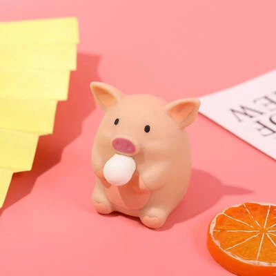 Juguete inquieto soplar escupitajos burbuja apretar precioso cerdo suave juguete antiestrés alivio Foto 1 de 4