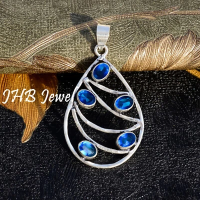 Blauer Tansanit Schliff Edelstein 925 Sterling Silber Anhänger Neu eingetroff... - Bild 1 von 4