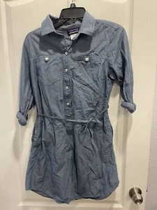 Patagonia Women's Shirt Dress Size 6 Blue Chambray Denim Organic Cotton L/S - Picture 1 of 4