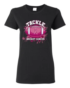 Camiseta gráfica para mujer con salpicaduras de pintura de fútbol americano más resistente que el cáncer - Imagen 1 de 8