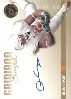 A9977- 2009 Press Pass SE Gridiron Graphs Gold #GGQC Quan Cosby Auto - NM-MT - Image 1 of 2