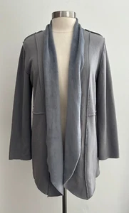 Chico's Zenergy Cozy Plush Gray Sweater Jacket sz 1 New NWT - Picture 1 of 4