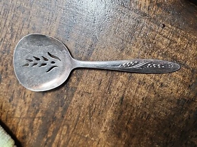 Community Plate Tea Strainer 4.5" Slotted Spoon w/ Wheat Pattern Small - Image 1 of 4
