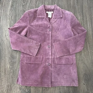 Jessica Holbrook Washable Suede Fully Lined Jacket Purple Size Small QVC NWT - Picture 1 of 9