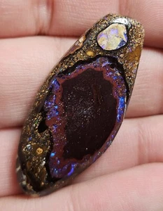 Polished Boulder Opal Conglomerate Nuts Winton Matrix 30.5 Ct Lapidary - Foto 1 di 13