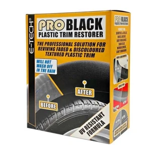 E-TECH Black Plastic Trim Restorer Pro Satin Finish to Faded UV Damaged Plastics - Picture 1 of 1
