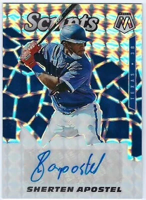Sherten Apostel 2021 Panini Mosaic Scripts Auto B #SCR-SA Texas Rangers - Image 1 of 2