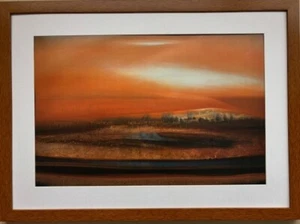 Karl Vogelseng "Silencio" CUSTOM FRAMED Teller Signiert Kunst Sonnenuntergang Natur Neu - Bild 1 von 3
