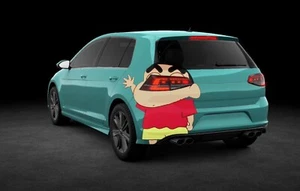 CRAYON SHIN CHAN VINYL GRAPHIC CAR STICKER REAL END CAR BACK STICKER FIT ANY CAR - Picture 1 of 4