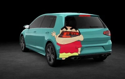 CRAYON SHIN CHAN VINYL GRAPHIC CAR STICKER REAL END CAR BACK STICKER FIT ANY CAR - Image 1 of 2