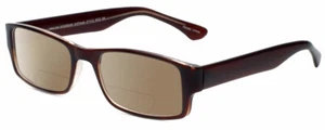 Gotham Style 232 Men Designer Polarized BIFOCAL Reading Sunglasses in Brown 60mm - Picture 1 of 10