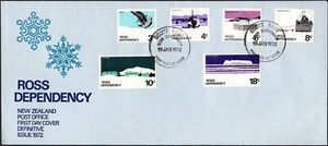 1972 Nueva Zelanda Ross Dependencia conjunto de 6 estampillas decimales base cancelación FDC, GC - Imagen 1 de 1