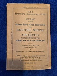 1953 National Electrical Code Regulations of Board of Fire Underwriters paperbac - Picture 1 of 6