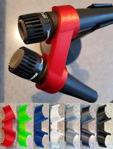 Fredman Technique 55° Double Shure SM57 Microphone/mic clip for studio recording - Zdjęcie 1 z 25
