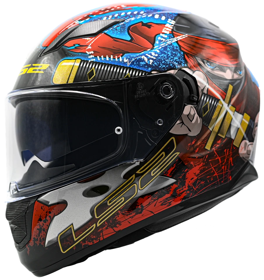 Casco de motocicleta LS2 Stream Ninja cara completa con protector solar Foto 1 de 1