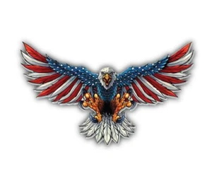 AMERICAN FLAG BALD EAGLE USA MADE DECAL STICKER 3M TRUCK VEHICLE WINDOW WALL CAR - Picture 1 of 3