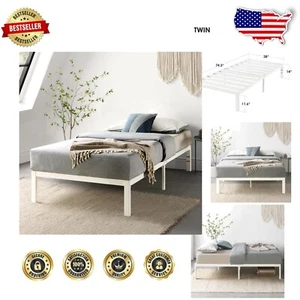 Sturdy Rocky Base E Twin Bed in White - Easy Assembly with Under-Bed Storage - Picture 1 of 12