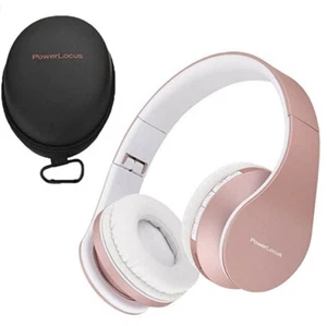 PowerLocus Wireless Bluetooth Over-Ear Stereo Foldable Headphones/Wired Headset - Picture 1 of 4