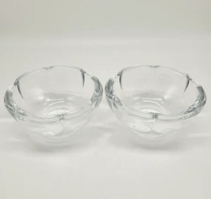 Vintage DePlomb Lead Crystal Votive Candle Holders Scalloped Rim Set of 2 USA - Picture 1 of 5
