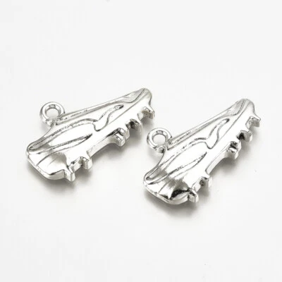 QWYRKY CRAFTS Tibetan Silver Charms Football Boot Soccer Rugby 25mm x 15mm C330