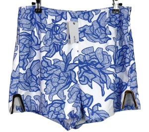 WHITE CLOSET Shorts High Rise With Metal Trim 100% Viscose BNWT Size 12 - Picture 1 of 9