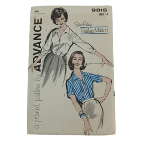 VTG Advance 9545 Pattern BISHOP METHOD Sew-Easy! Blouse 2 Sleeves Misses 12 - Picture 1 of 3