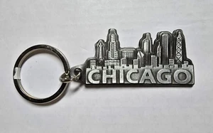 Chicago Skyline Pewter Keyring Key Chain - Picture 1 of 3