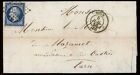 TB lettre LAC de Lyon pour Mazamet avec TB YT 14Ab bleu-noir Juillet 1856